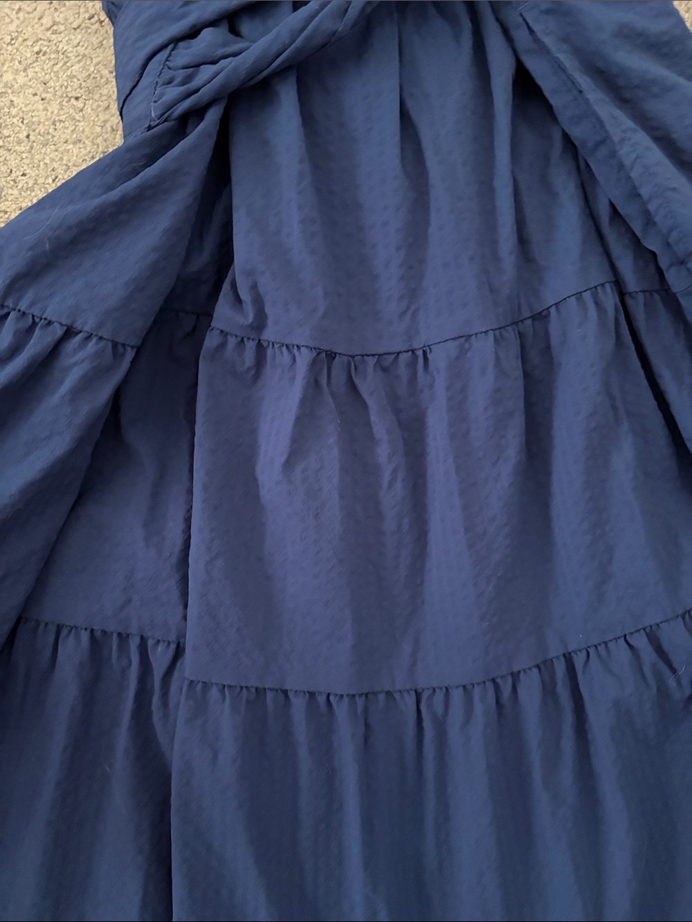 Vineyard Vines Navy Sleeveless Wrap Tiered Midi Dress - Picture 6 of 6